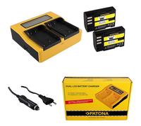 2x Batteria Patona + caricabatteria rapido DUAL LCD per Pentax D-Li90