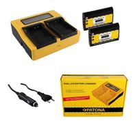 2x Batteria Patona + caricabatteria rapido DUAL LCD per Ricoh DB-80