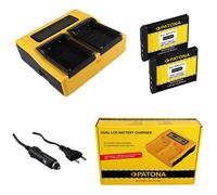 2x Batteria Patona + caricabatteria rapido DUAL LCD per Sony Cyber-shot DSC-M2