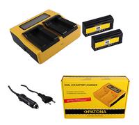 2x Batteria Patona + caricabatteria rapido DUAL LCD per Sony Cyber-shot DSC-P2
