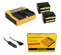 2x Batteria Patona + caricabatteria rapido DUAL LCD per Sony DCR-TRV239