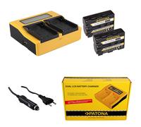 2x Batteria Patona + caricabatteria rapido DUAL LCD per Sony NP-FM500H