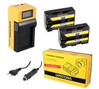 2x Batteria Patona + caricabatteria Synchron LCD USB per Sony NP-FM50,NP-QM51
