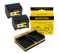 2x Batteria Patona + caricabatteria USB doppio per Jvc Everio GZ-HM340BUS