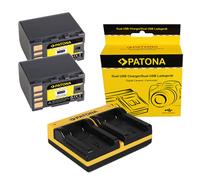 2x Batteria Patona + caricabatteria USB doppio per Jvc GZ-HD320,GZ-HD320BEU