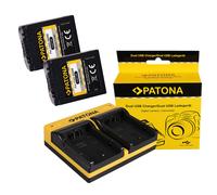 2x Batteria Patona + caricabatteria USB doppio per Panasonic Lumix DMC-FZ28S