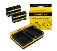 2x Batteria Patona + caricabatteria USB doppio per Sony Cyber-shot DSC-F505