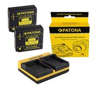 2x Batteria Patona + caricabatteria USB dual per Panasonic Lumix DMC-GF5WGK