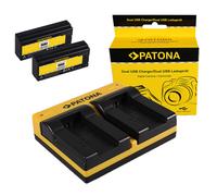 2x Batteria Patona + caricabatteria USB dual per Sony Cyber-shot DSC-P5,DSC-P7