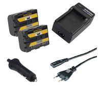2x Batteria Patona + caricabatterie casa/auto per Sony NP-QM51