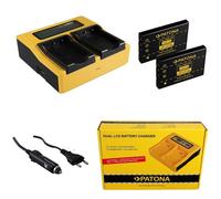 2x Batteria Patona + caricatore 4in1 DUAL LCD per HP Photosmart R717,R725,R727