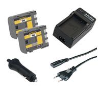2x Batteria Patona + caricatore casa/auto per Canon IXY DV5,IXY DVM3,MC930,MD100