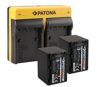 2x Batteria Patona Platinum + caricatore DUAL USB per Sony HDR-CX610E,HDR-CX590V