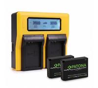 2x Batteria Patona Premium + caricabatteria DUAL LCD per Canon Eos 100D
