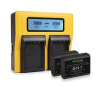 2x Batteria Patona Premium + caricabatteria DUAL LCD per Canon Eos 1300D,2000D