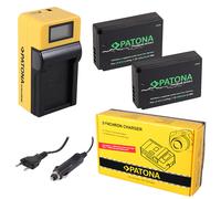 2x Batteria Patona Premium + caricabatteria Synchron LCD per Canon EOS 100D,M,M2
