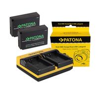 2x Batteria Patona Premium + caricabatteria USB doppio per Canon EOS M50,M100