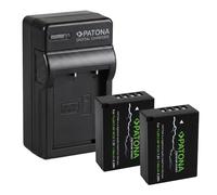2x Batteria Patona Premium + caricatore casa/auto per Fujifilm FinePix HS50EXR