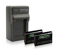 2x Batteria Patona Premium + caricatore casa/auto per Sony HDR-GW66VE,HDR-PJ410