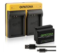 2x Batteria Patona Premium + caricatore DUAL USB per Canon Eos M200,100D