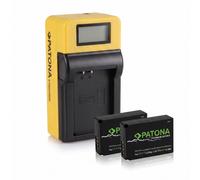 2x Batteria Patona Premium + caricatore Synchron LCD per Canon Eos M,M2,M10,M50