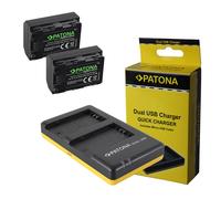 2x Batteria Patona Premium + DUAL USB Quick Charger per Sony Alpha A7 R III