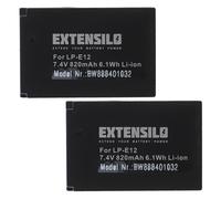 2x Batteria per Canon Rebel SL1 Digital 820mAh 7,4V