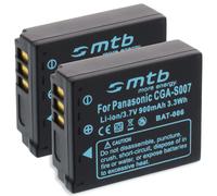 2x Batteria CGA-S007 per Panasonic Lumix DMC-TZ1 TZ2 TZ3 TZ4 TZ5 TZ11 TZ15 TZ50