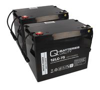 2x Batteria Ricambio al Piombo 12LC-75 M6 12V 75Ah per Dietz Bechle Alvaro