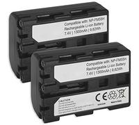 2x Batterie NP-FM50, FM55H compatibile con Sony DSLR-A100 (?100), HDR-HC1E, UX1E, SR1E