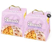2X Bauli Panettone di Verona con Uvetta e Glassa con Mandorle, Senza Canditi 1kg (2023) con Portachiavi CAIYA® [2 Panettoni]