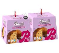 2X Bauli Panettone SENZA GLUTINE con Gocce di Cioccolato, Senza Canditi e Uvetta (Gluten Free) 400g con Portachiavi CAIYA®