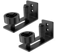 2x BAYLI Guida Pavimento Scorrevole Regolabile Ruote, Set 2, Nero Opaco