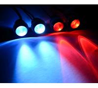 2x Bianco + 2x Rosso R/C Auto Buggy Camion Fanale 10mm LED + PP3 Batteria Kit