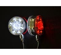 2x Bianco Rosso 24V LED Posteriore Angolo marker lights Cromo Lunetta Iveco Ford