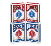 2x BICYCLE Standard Rider Posteriore 2-Deck Confezioni (4 Mazzi Red & Blu)