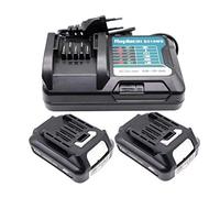 2X BL1021B Batteria con Caricatore DC10WD per Makita BL1021B BL1016 BL1041B 197339-1 197406-2 BL1040 BL1040B BL1015B 10.8V& 12V Batteria 2000mAh