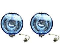 2x Blu Cromo Riflettore Luci di Posizione Con 24V M.Lampadina 24V LED Anello