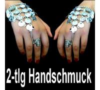 2X Bollywood Belly Dance Bracciale Schiavo Con Monete D'Argento