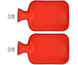 2x Borsa Dell'Acqua Calda Gomma 2 Litro Cuscino Termico Bottiglia Letto