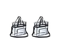 2X Borsa Tote Trasparente, Tracolla Regolabile E Parte Superiore con Cerniera, Borsa Trasparente da Viaggio per la Sicurezza Dello Stadio E Palestra,
