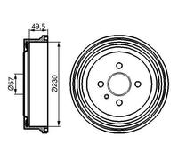 2x BOSCH 0 986 477 100 Tamburo freno Ø230mm Posteriore per OPEL Astra G CC (T98)