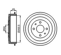 2x BOSCH 0 986 477 109 Tamburo freno Ø203,2mm Posteriore per FIAT PANDA (169)