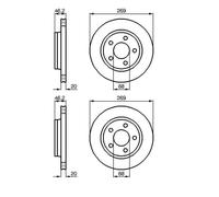 2X Bosch 0 986 478 316 Disco Freno Per Audi A8 4D2 4D8 100 443 444 200