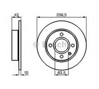 2x BOSCH 0 986 478 501 Disco freno Anteriore per FORD FIESTA III (GFJ) 239mm