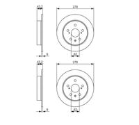 2X Bosch 0 986 479 047 Disco Freno Per Fiat Sedici 189 Suzuki SX4 EY GY