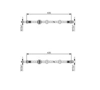 2X Bosch 1 987 476 415 Tubo Del Freno Anteriore Per VW Caddy II Seat Cordoba