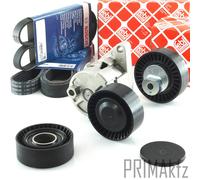 2x Bosch Cinghia Scanalata + Febi Chiave Inglese Ruoli per BMW 3er E46 5er E39
