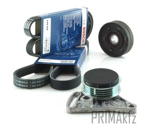 2x Bosch Cinghia Scanalata + Ruoli Set Audi A4 A6 per VW Passat 3B 1.6 1.8 2.0
