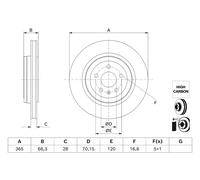 2x Bosch Disco Freno Ventilato Ø365mm per Tesla Model S 5YJS